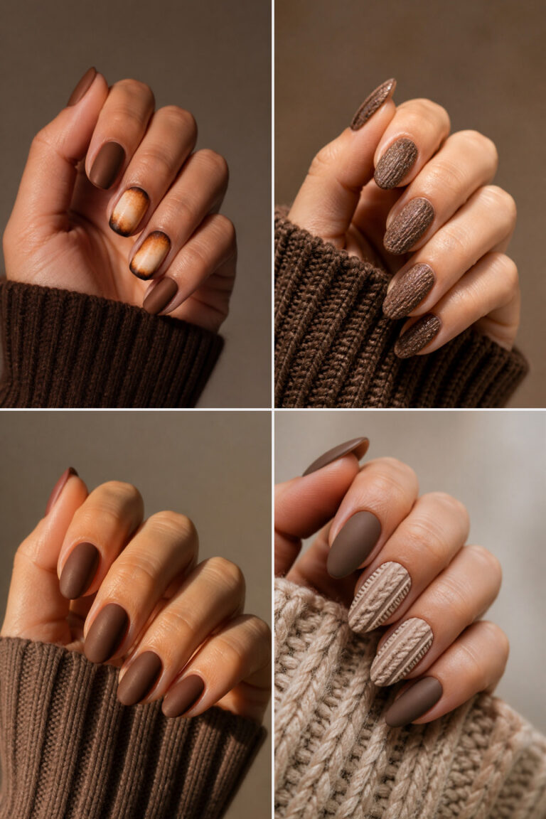 18 Mocha Nail Designs for Cozy Season