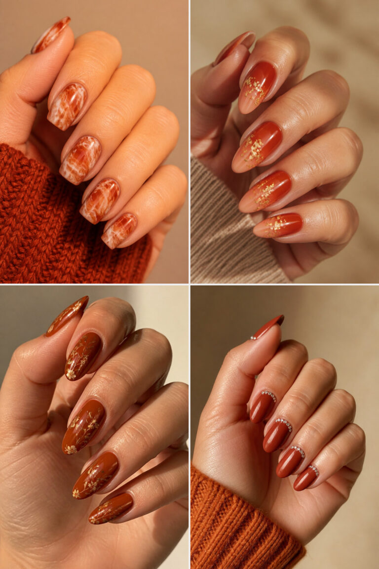 18 Rust Color Nail Designs for Fall