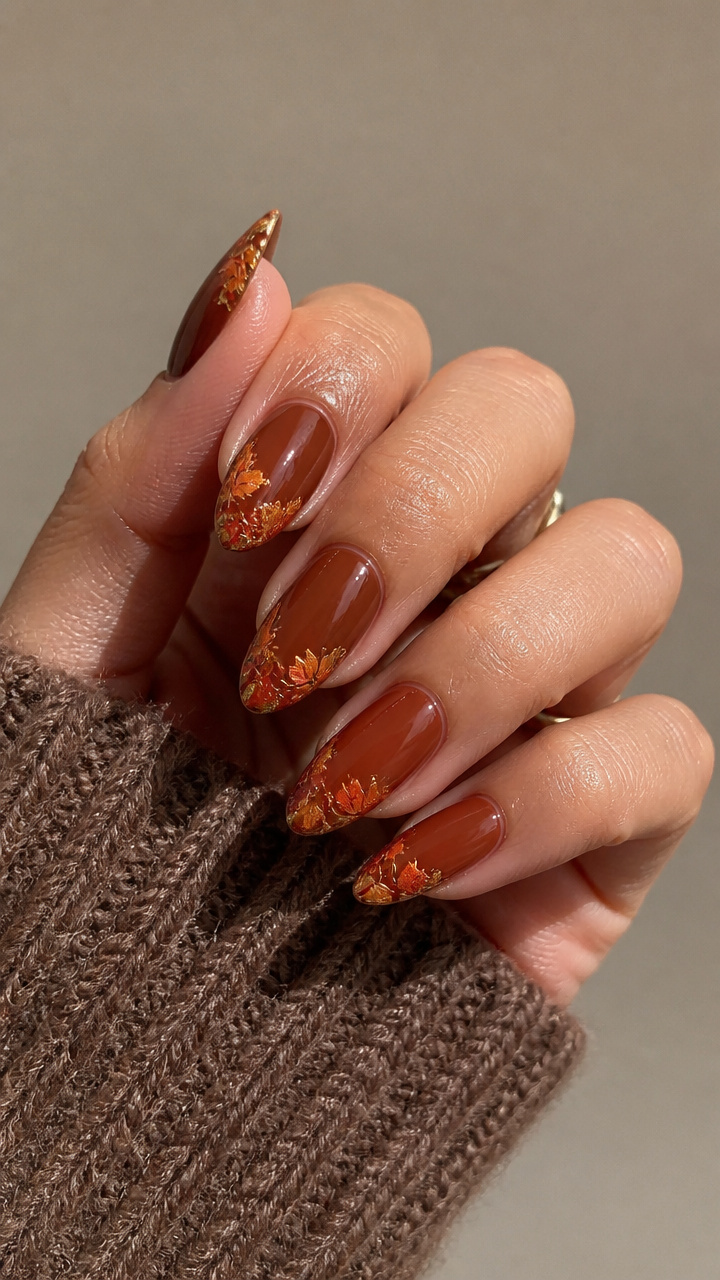 Autumn Leaf French Tip