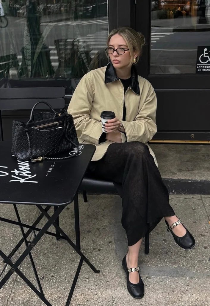 Beige Barn Jacket Look