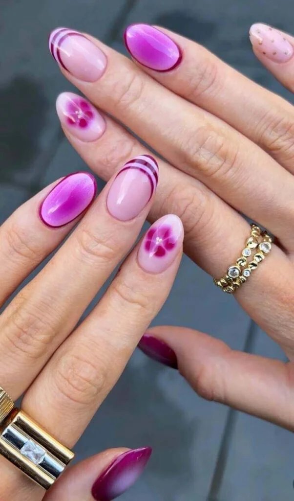Berry Pink Nail Art
