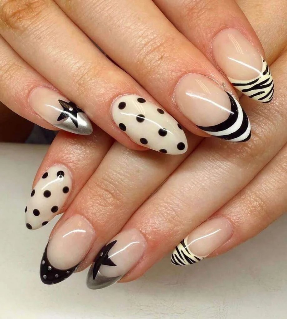 Black White Graphic Nails
