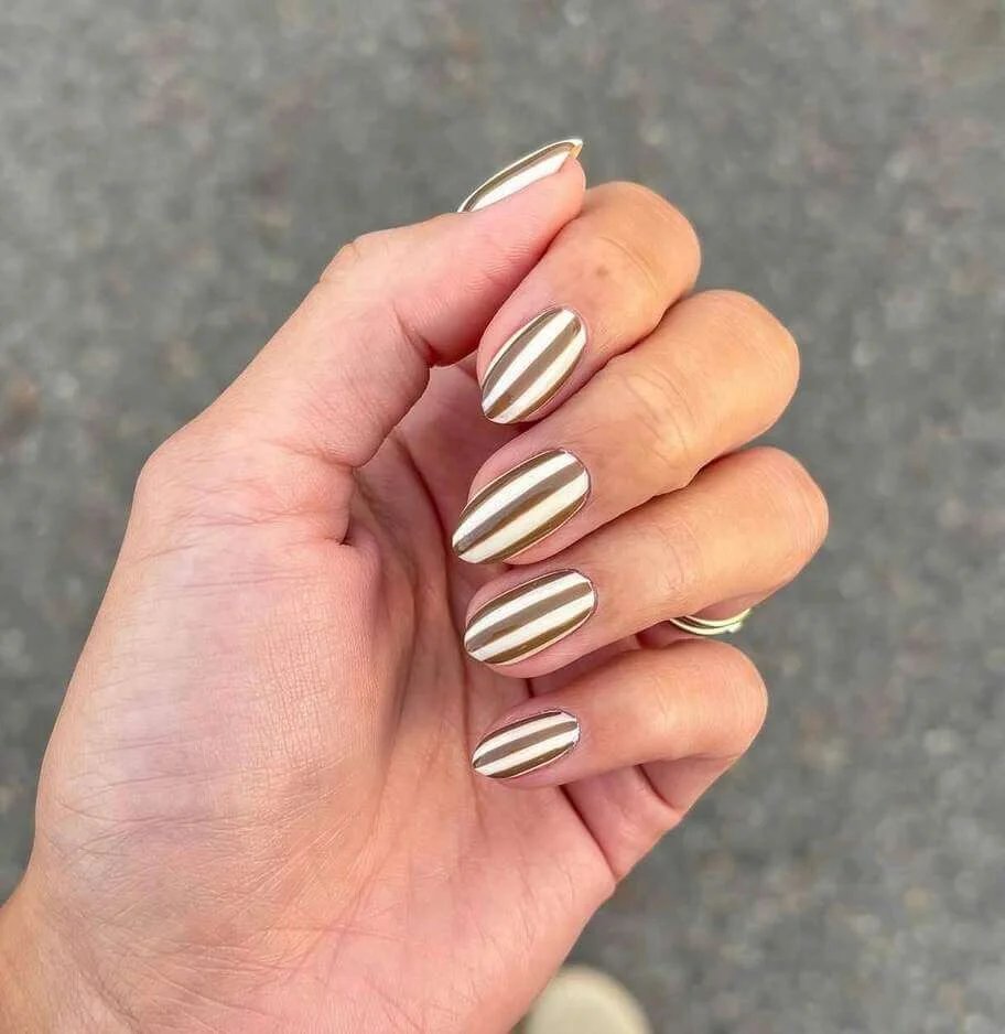 Brown and White Stripes
