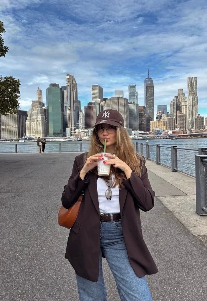 Brown blazer outfit