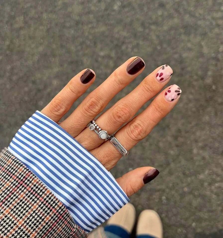 Burgundy with cherry accents