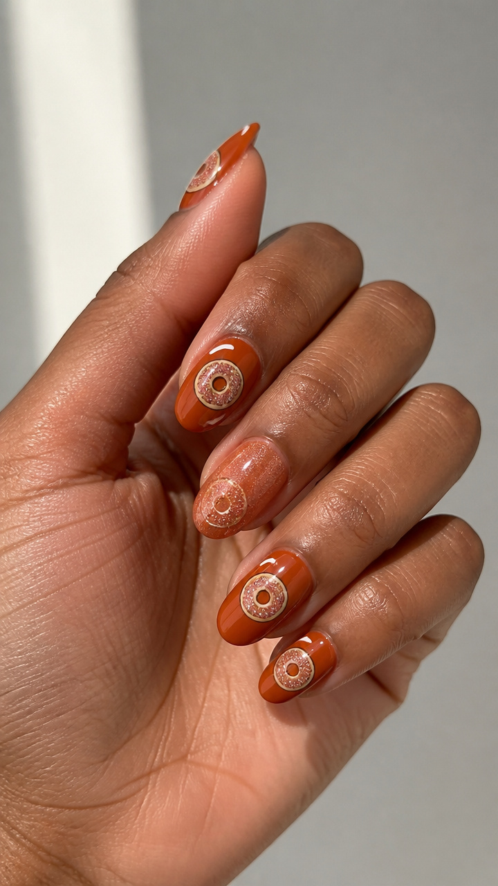 Burnt Orange Glazed Doughnut