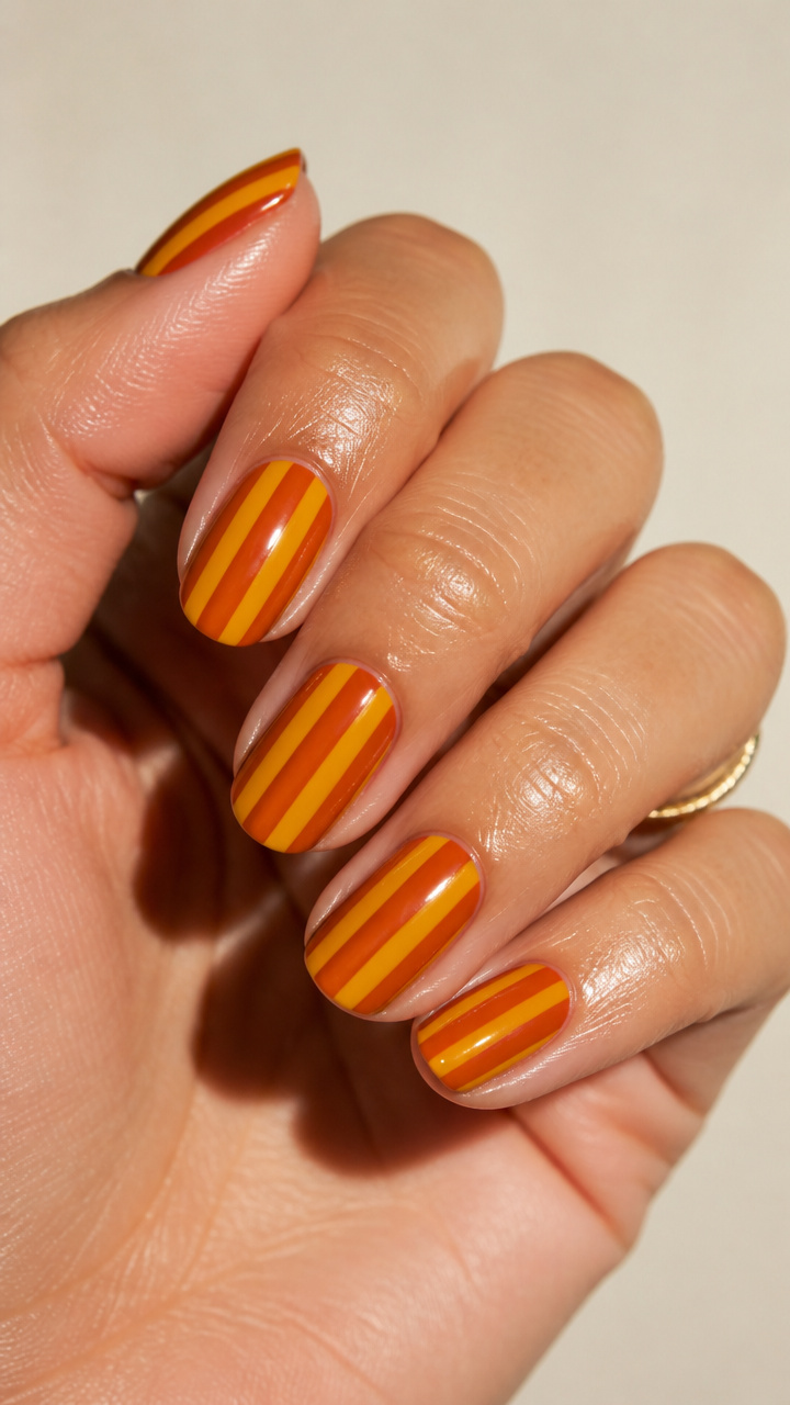 Burnt Orange & Mustard Stripes
