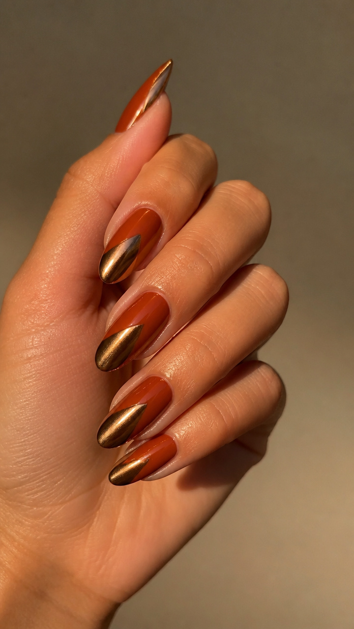 Burnt Orange with Bronze Mirror Powder