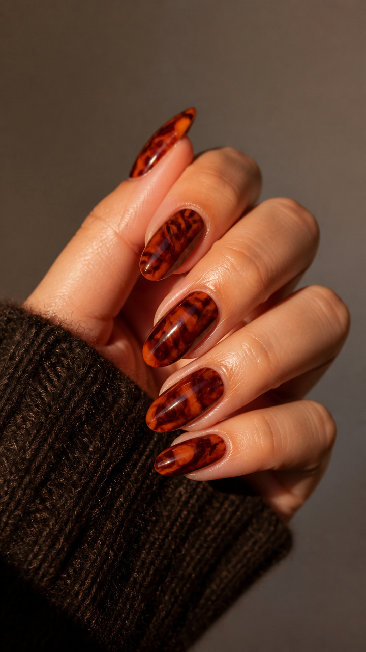 Burnt Orange with Deep Burgundy Marbling