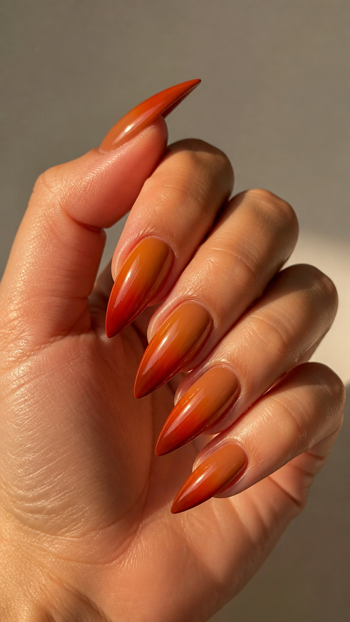 Caramel & Burnt Orange Ombre