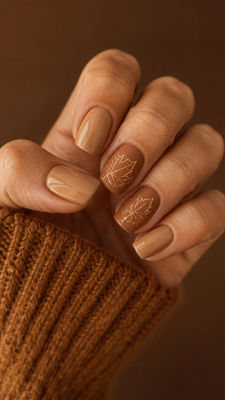 Caramel Leaf Accent Design
