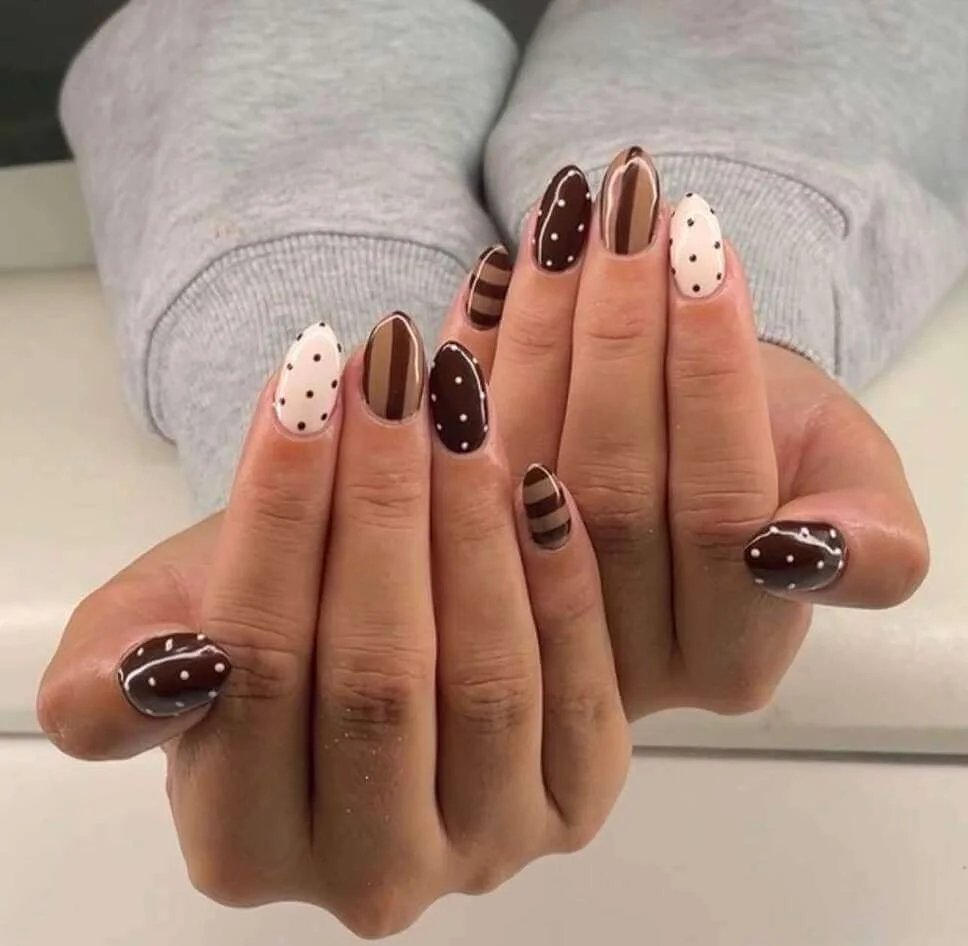 Chocolate polka dot stripes