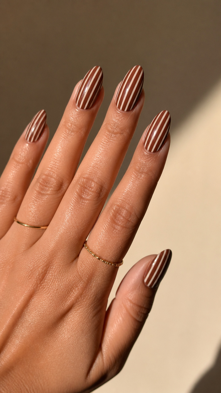 Cinnamon & Cream Pin Stripes