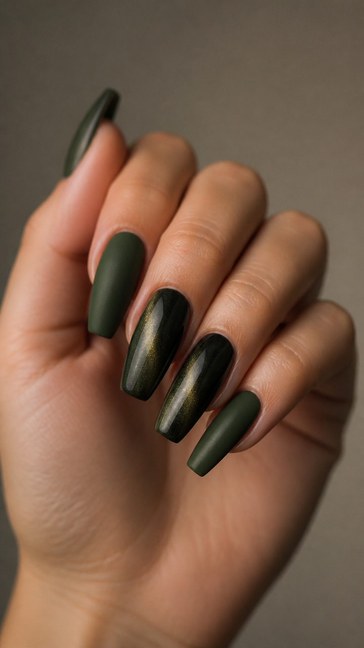 Dark Olive with Black Cat Eye Accent