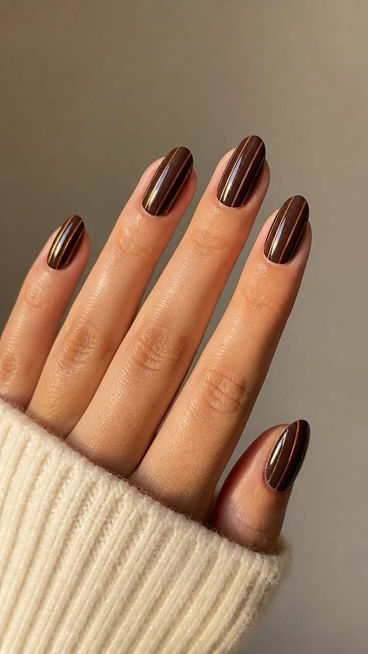 Espresso & Rose Gold Stripes