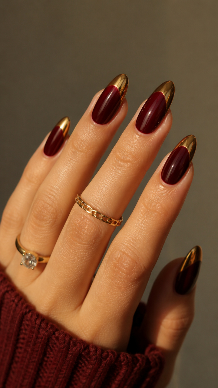Gilded Burgundy Tips