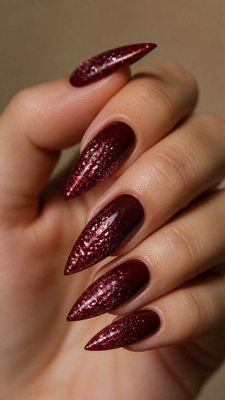 Glitter Dip Burgundy