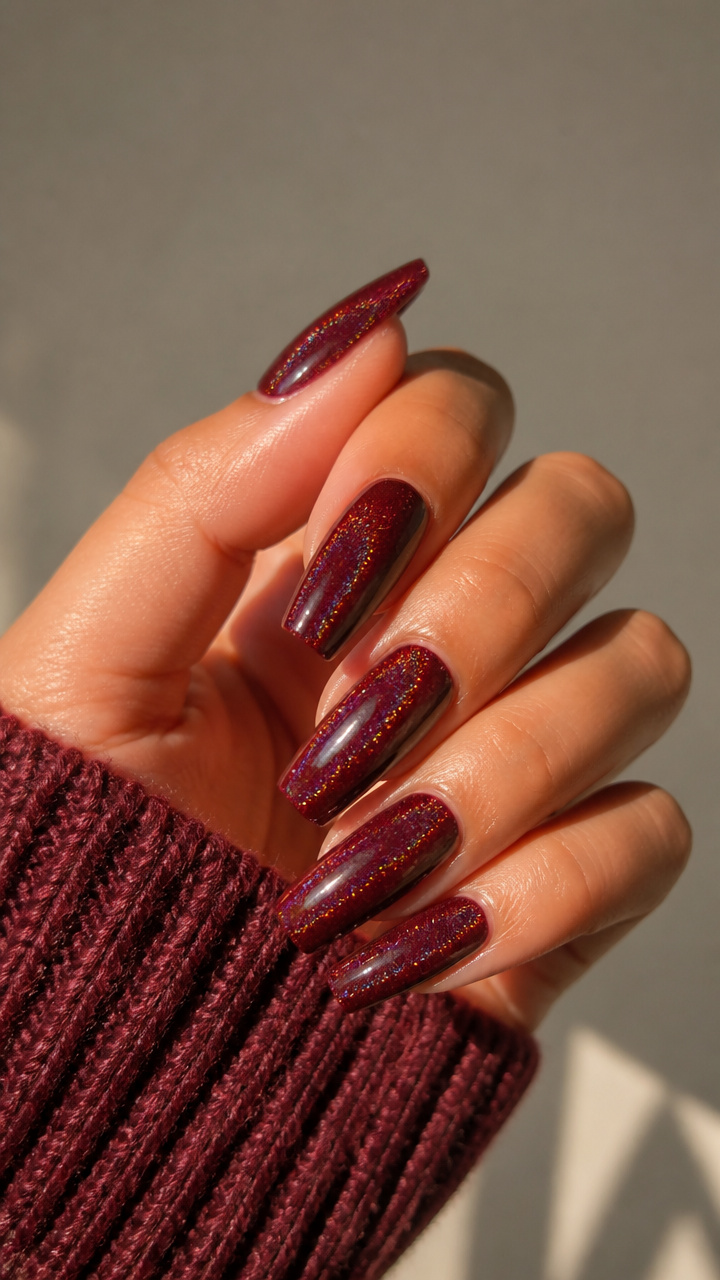 Holographic Burgundy Shine
