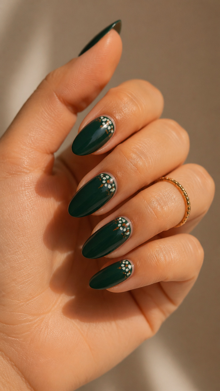 Hunter Green With Tiny Florals