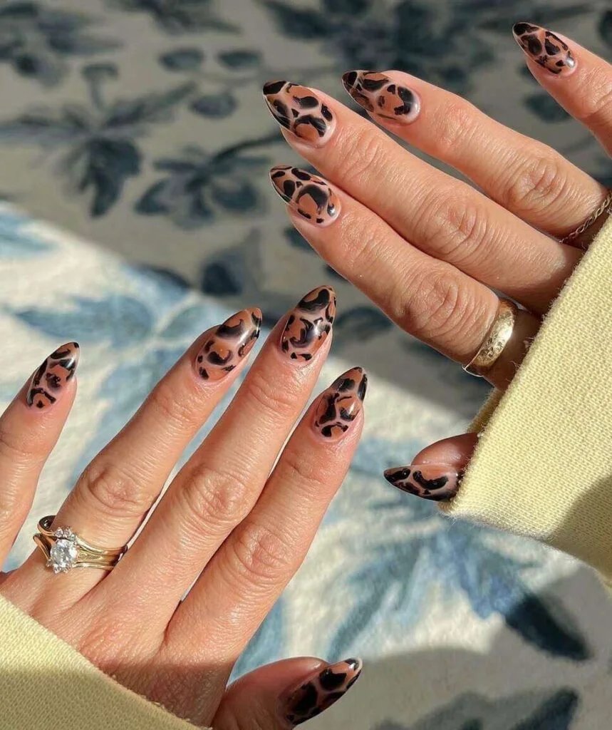 Leopard Print Almond Nails