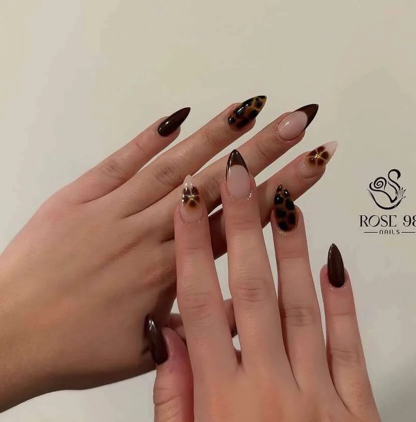 Leopard Print French Tips