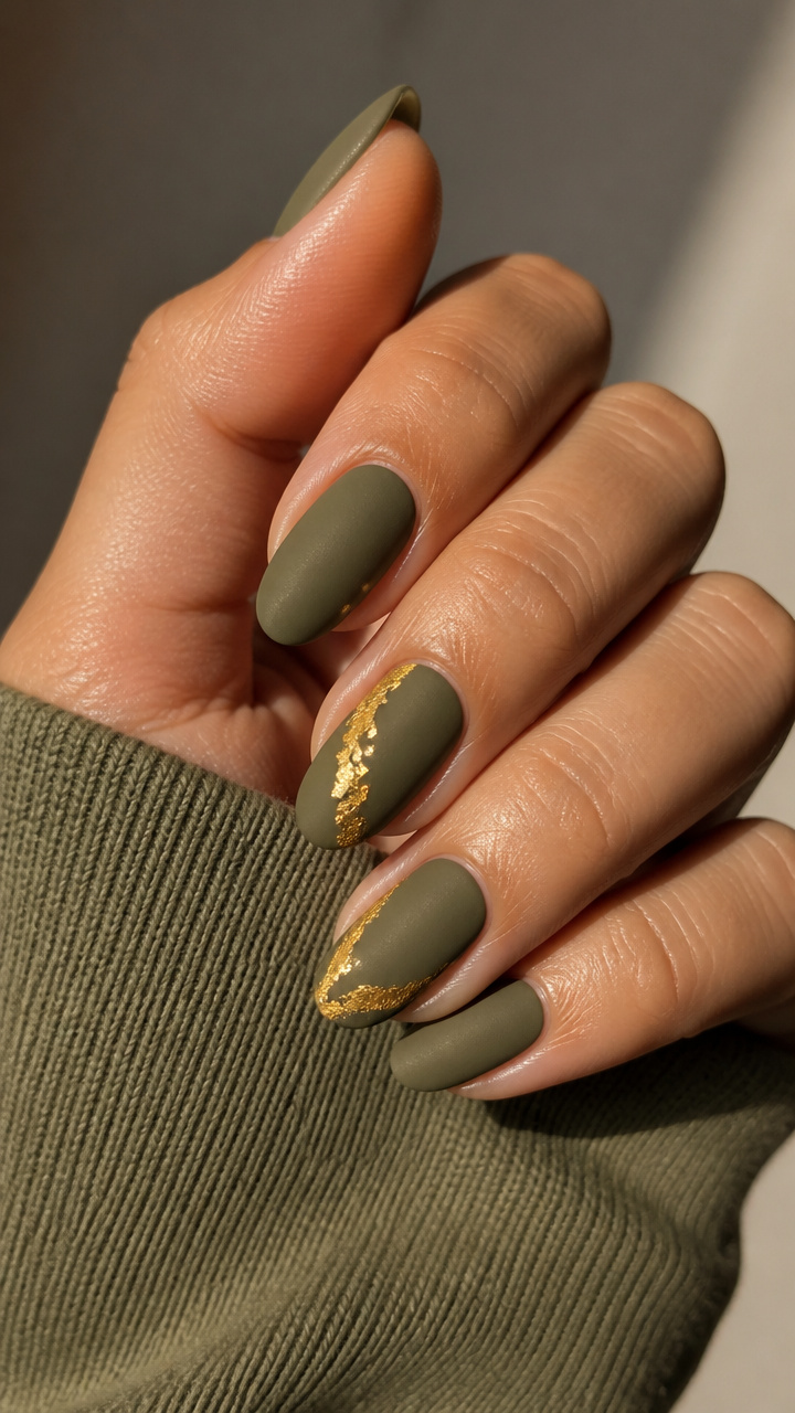 Matte Olive with Gold Foil Accents