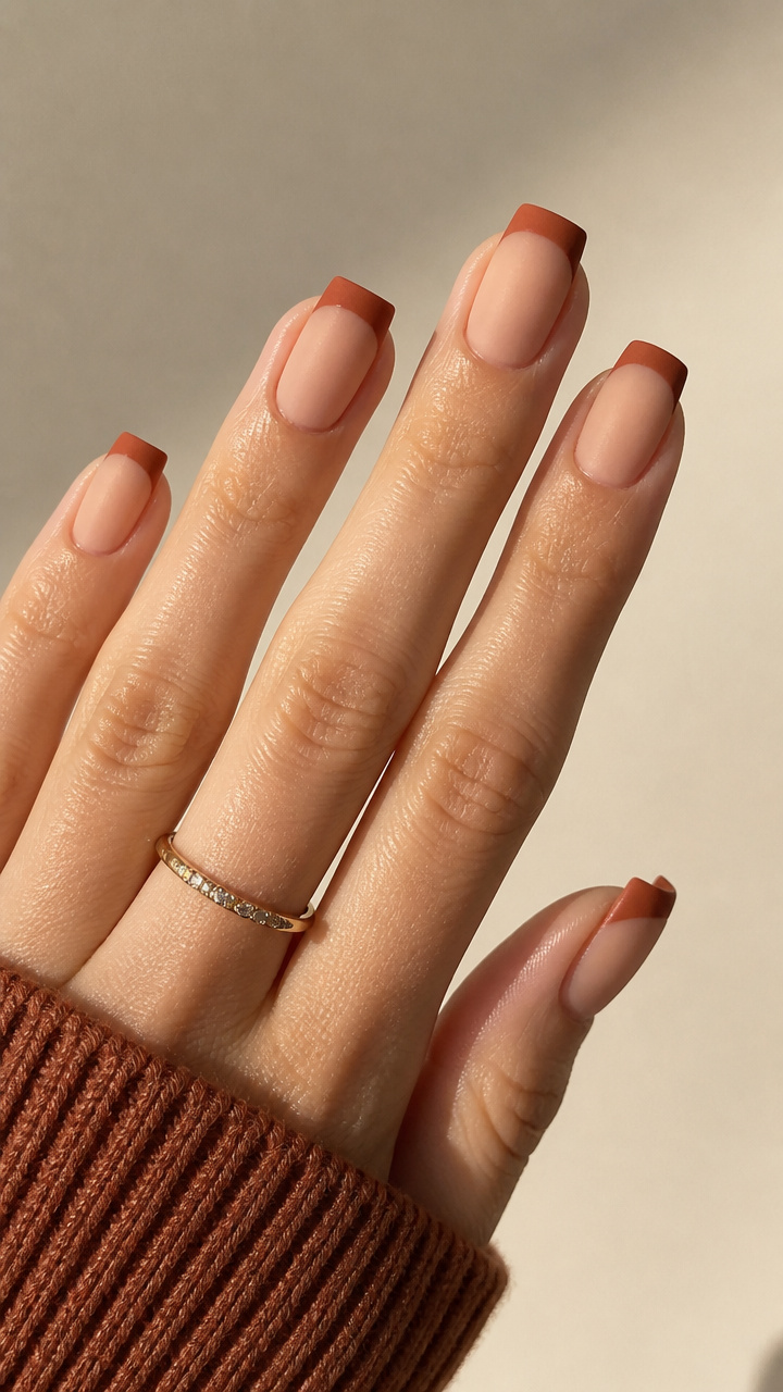 Matte Rust French Tips