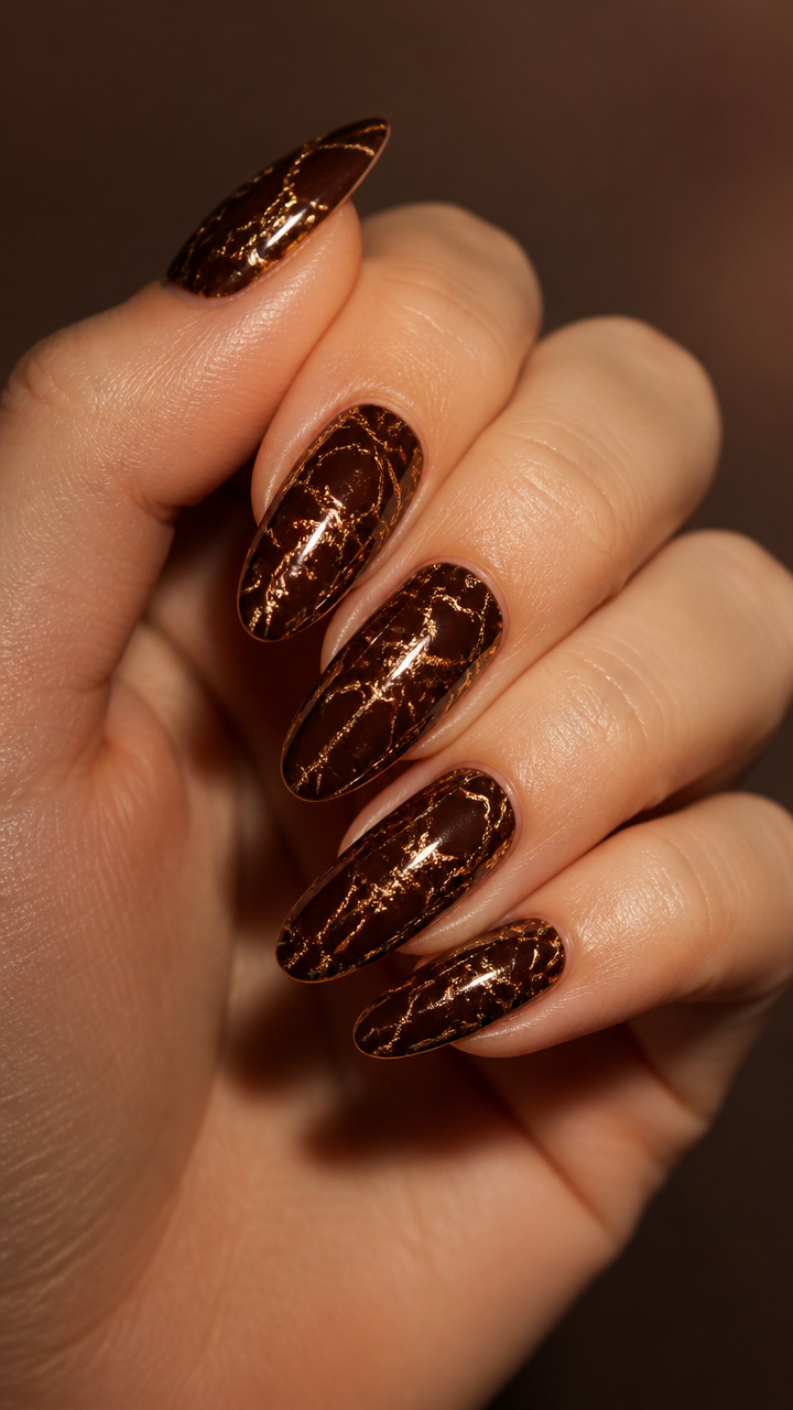 Melted Chocolate Foil Veins