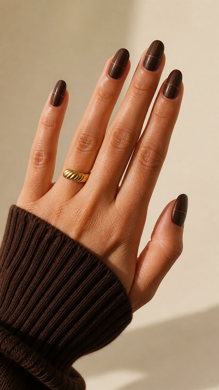 Midnight Cocoa Minimalist Lines