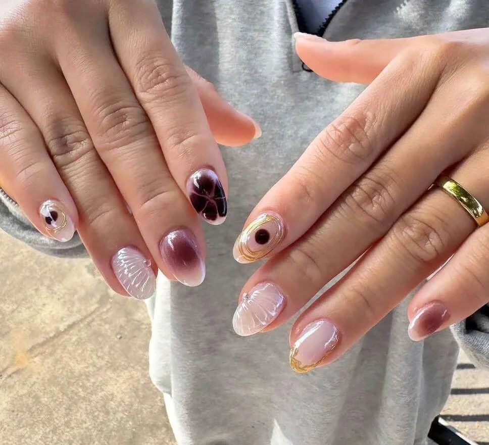 Mocha Aura Nails