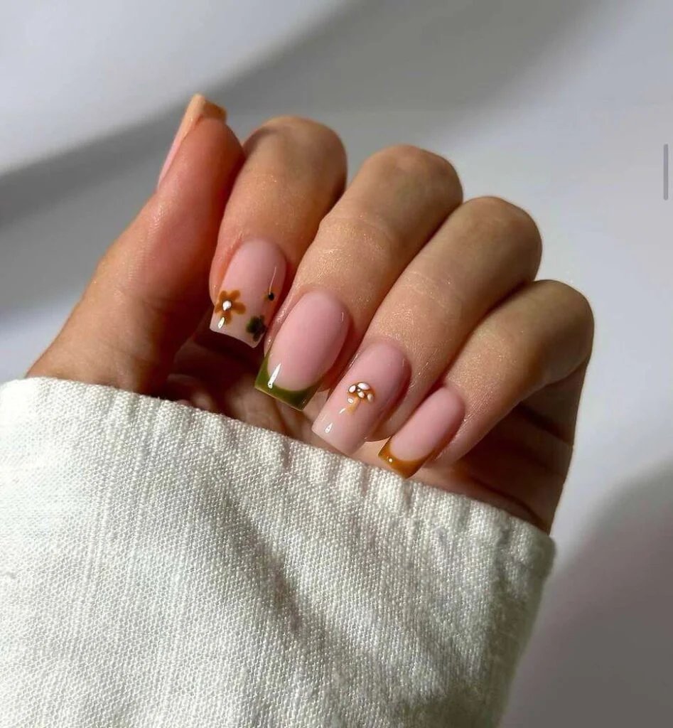 Olive green brown tips