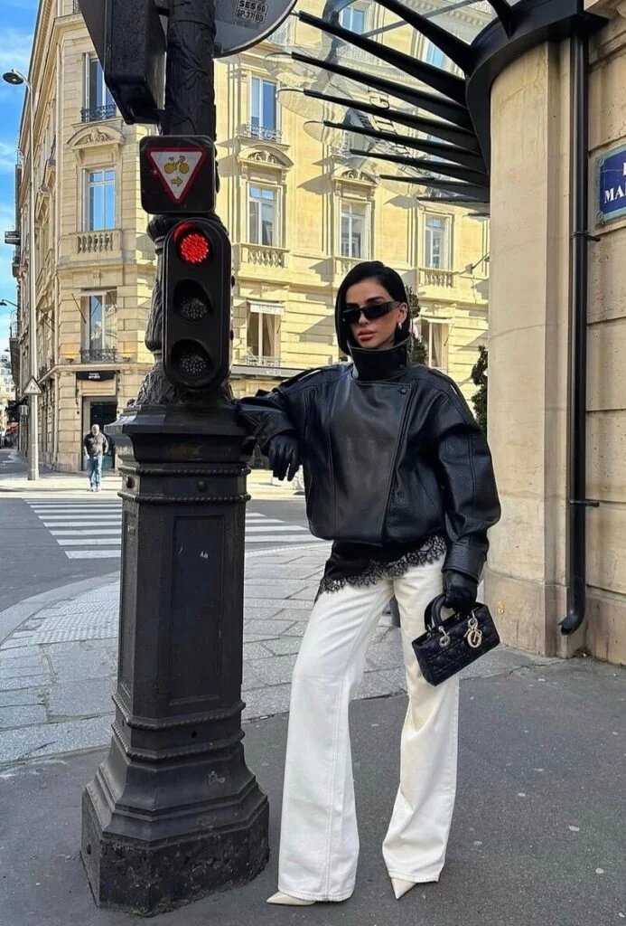 Oversized leather jackets