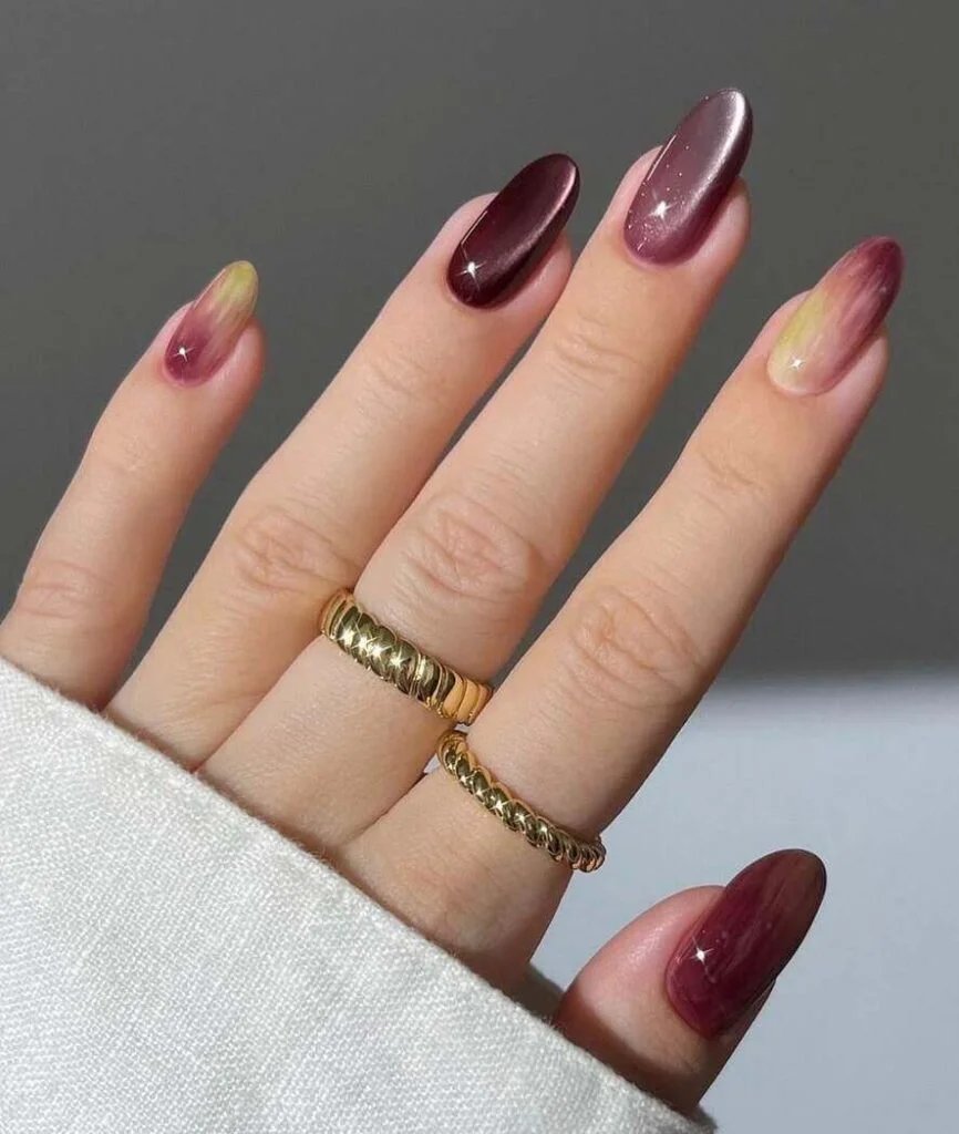 Plum cat-eye with burgundy aura