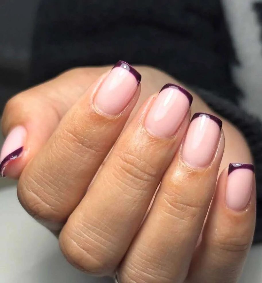 Plum French Tips