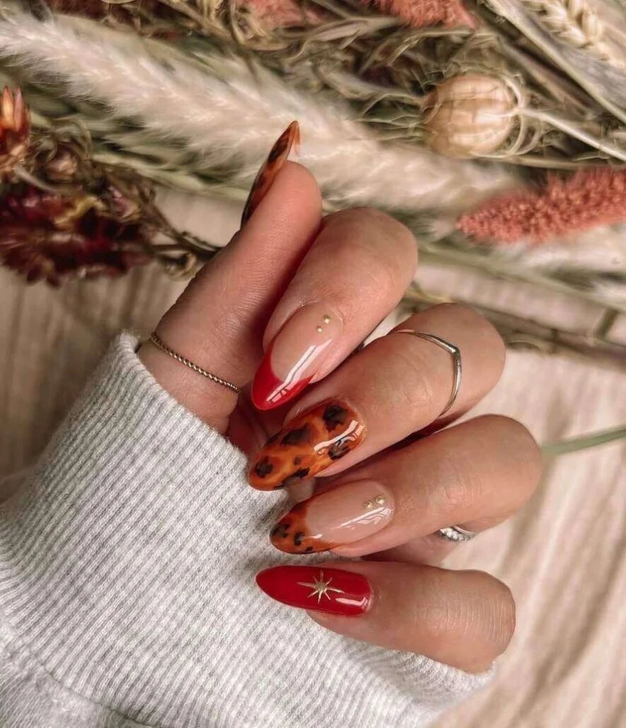 Red tortoiseshell nails
