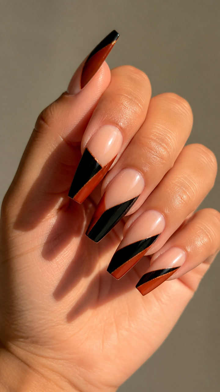 Rust and Black Geometric Divider Line