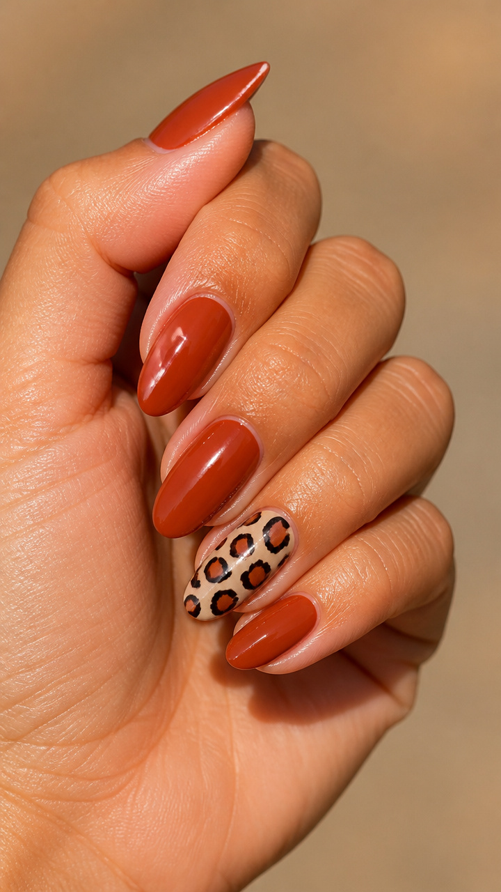 Rust Leopard Print Accent