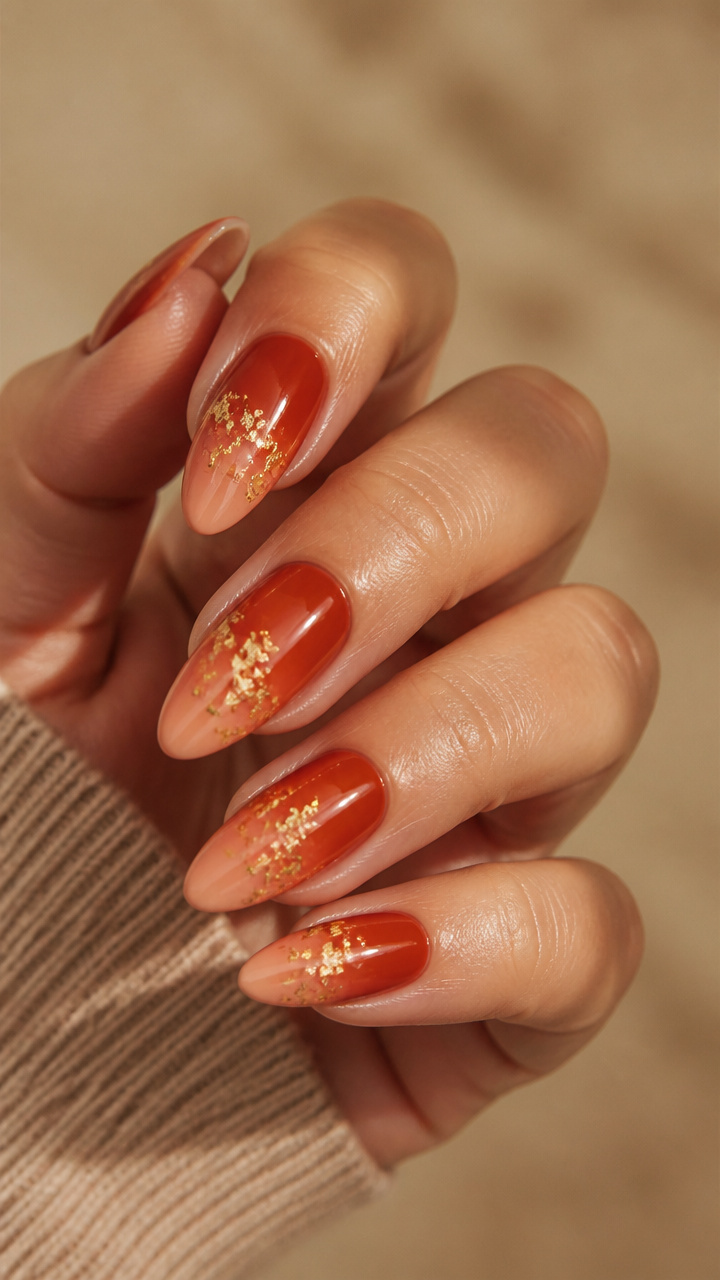 Rust Ombre with Gold Leaf Accents