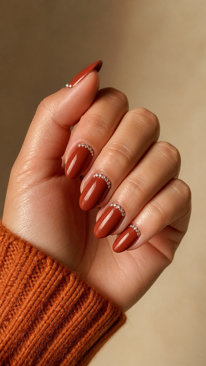 Rust with Mini Rhinestone Border