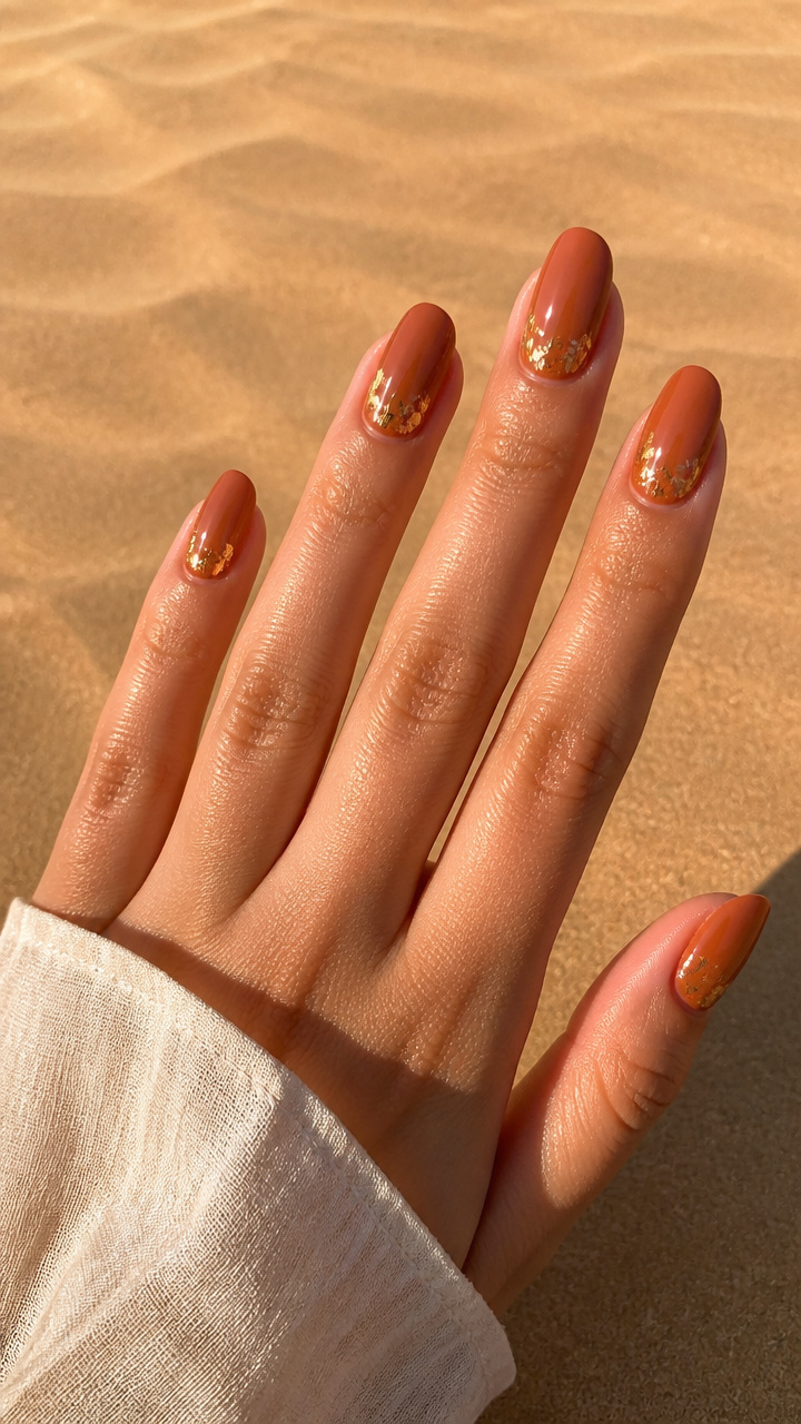Terracotta with Gold Leaf Flecks