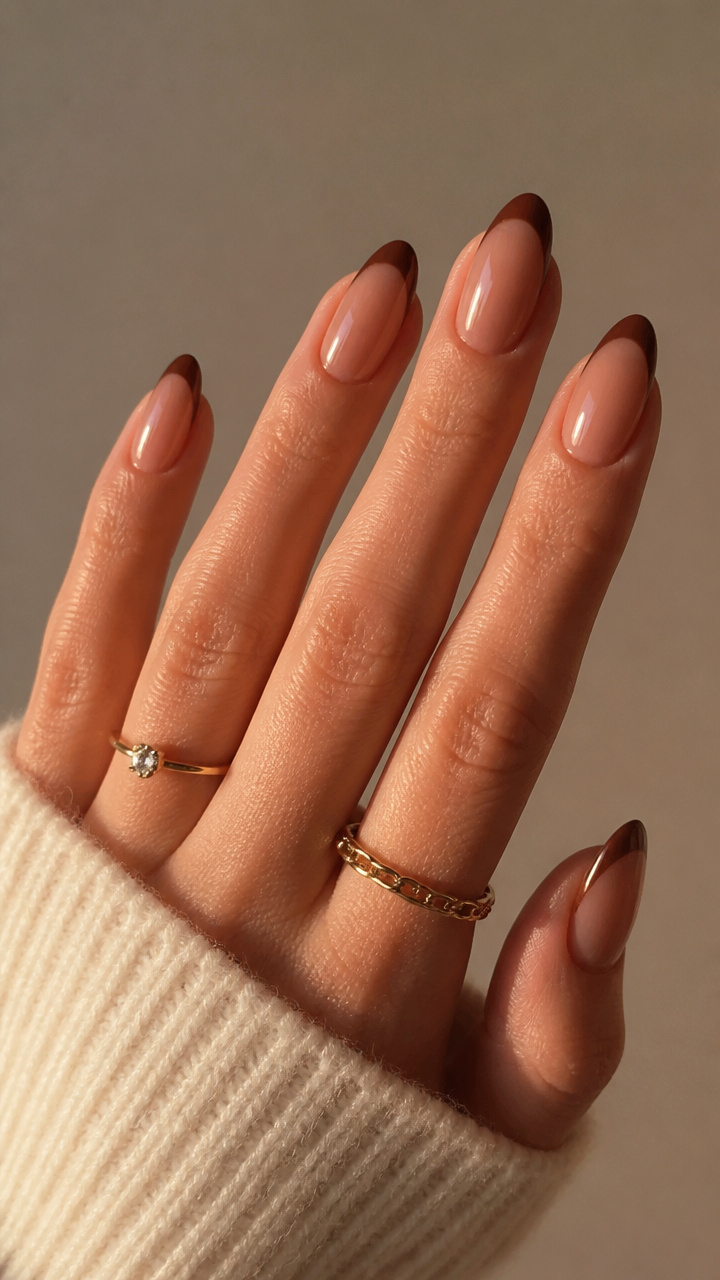 Toasted Pecan French Manicure