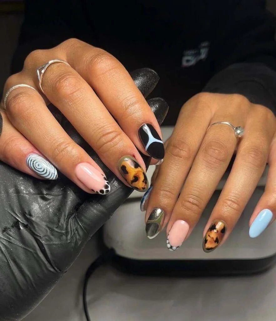 Tortoiseshell with blue accents