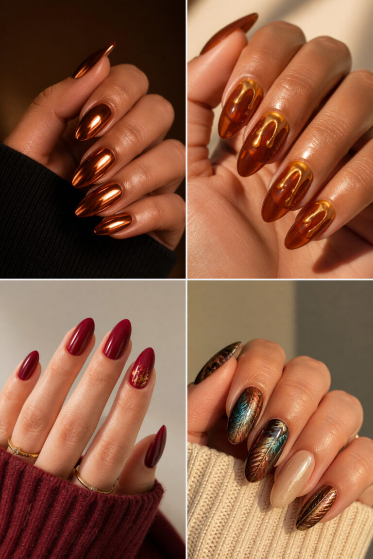 15 Almond Shape Thanksgiving Nail Designs to Try This Season
