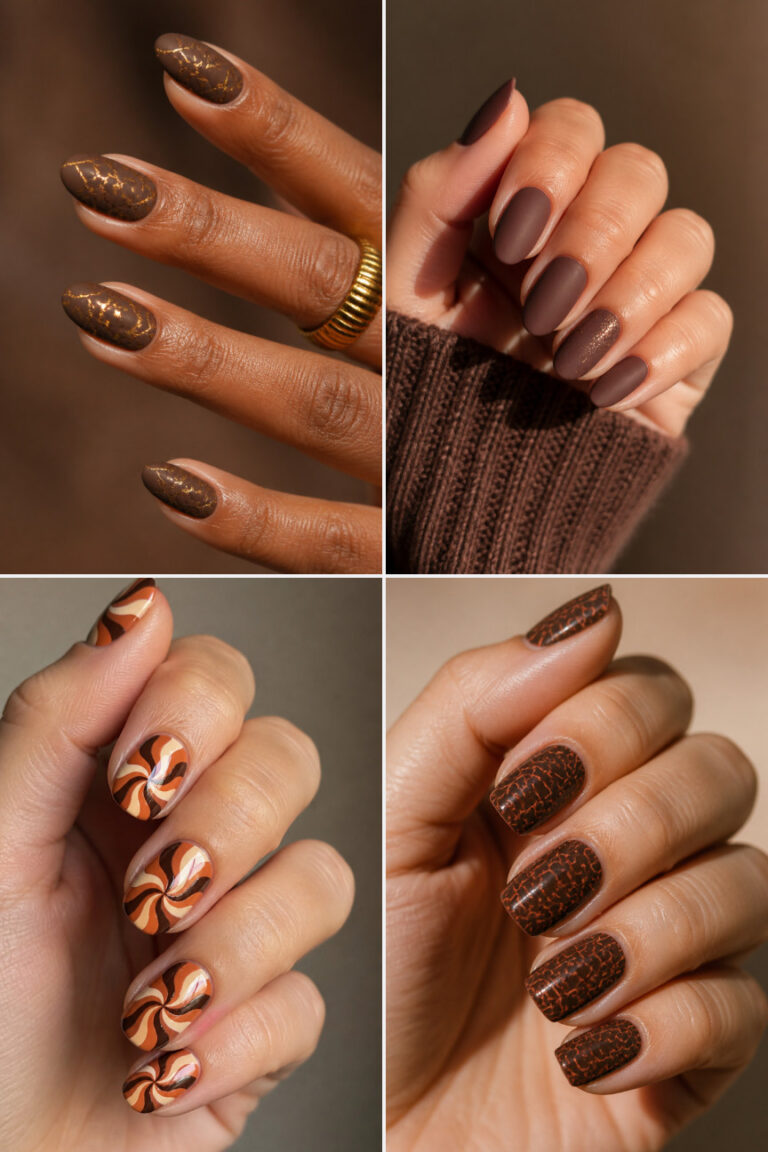 15 Chocolate and Terracotta Nail Ideas for a Cozy Thanksgiving Mani