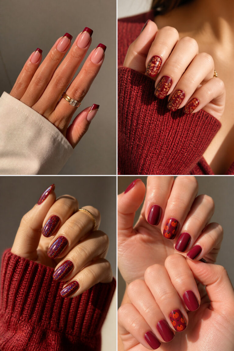 15 Cranberry Red Thanksgiving Nail Ideas for a Bold Fall Manicure