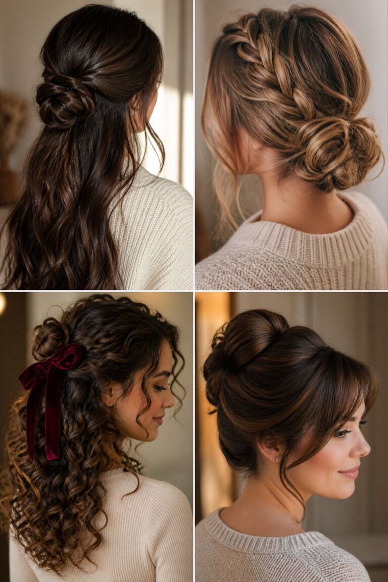 15 Half-Up Bun Hairstyles for Thanksgiving That Hold All Day