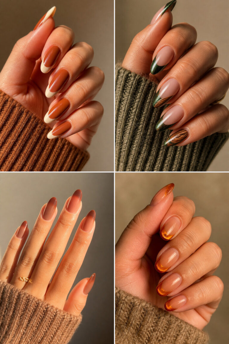 15 Velvet French Tip Nail Ideas with an Autumn Twist