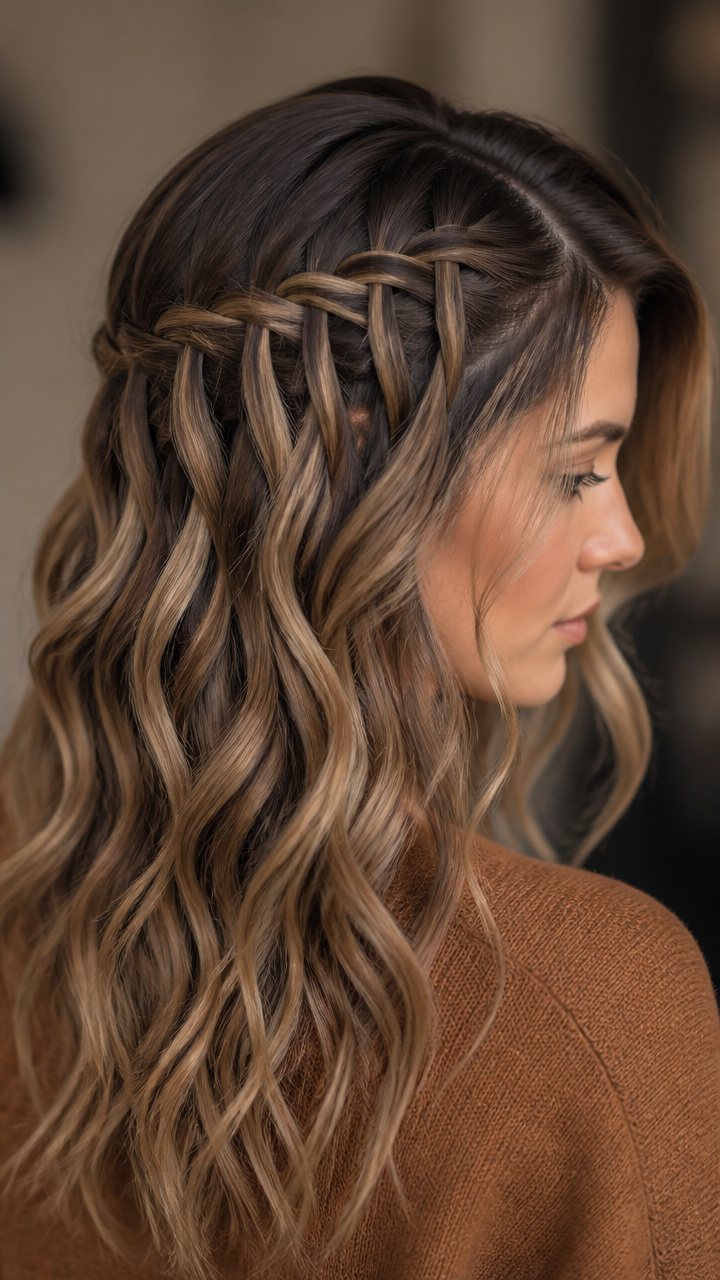 Asymmetrical Waterfall with Side Part