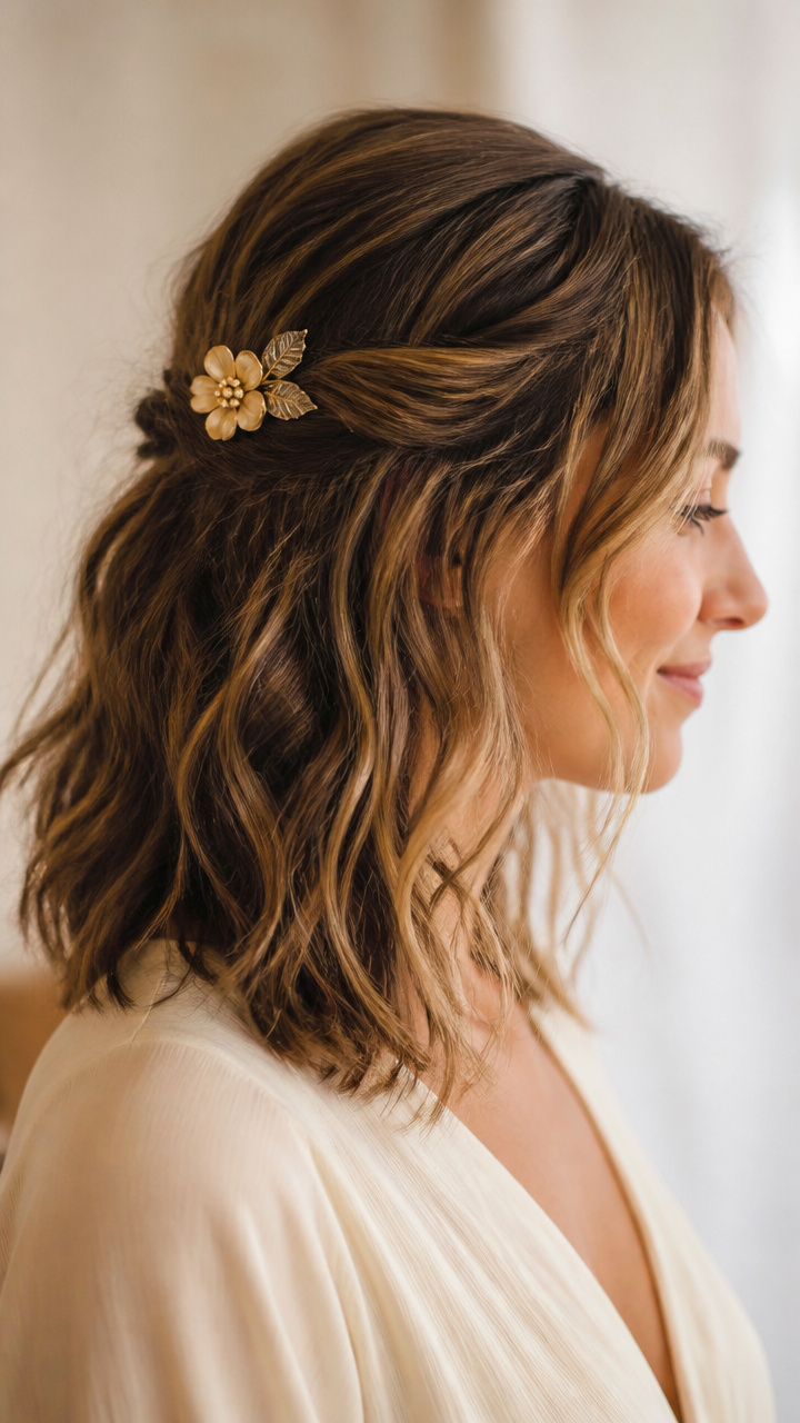 Beach Waves With Flower Pin