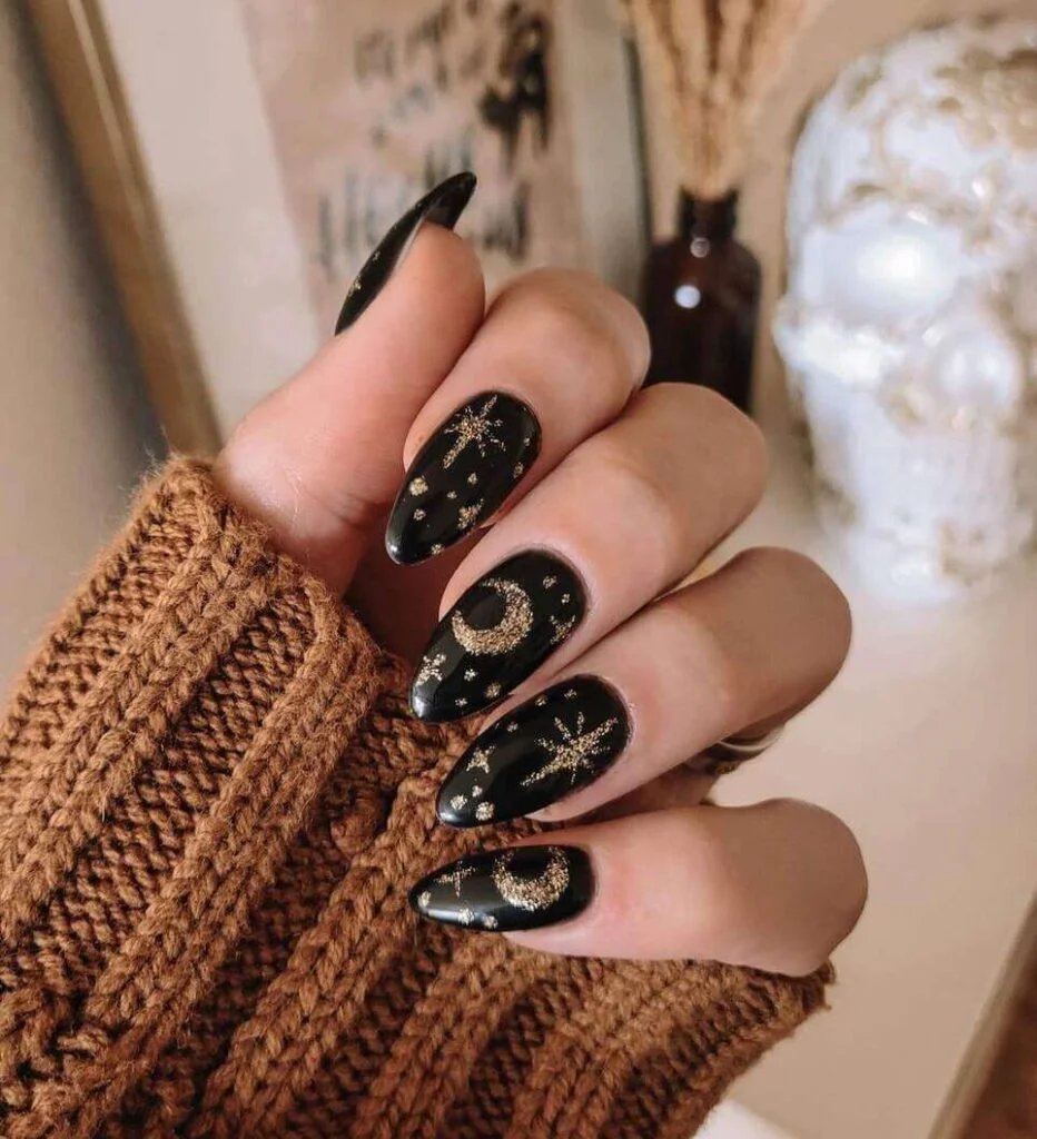 Black base with gold stars